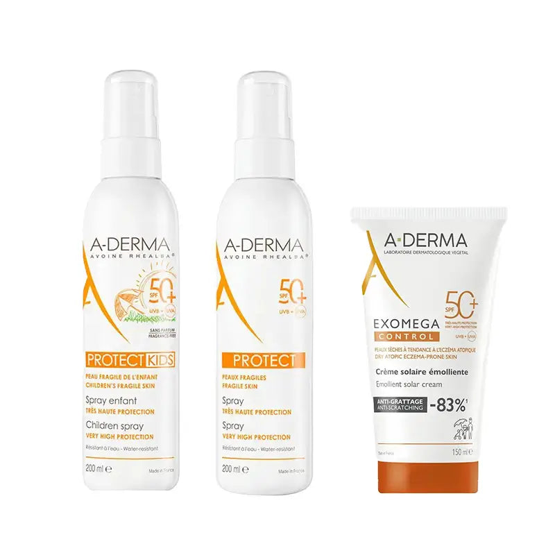 A-Derma Ctrl Crema Spf 50+ 150Ml Ad + Protect Spray Solare Spf50+ 200 Ml + Protect Spray Solare Bambini Spf50+ 200 Ml