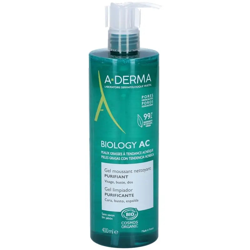 A-Derma Biology Ac Gel detergente schiumogeno purificante, 400 ml