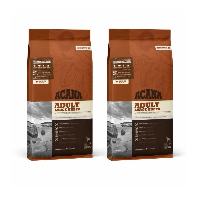 Acana Canine Adult Heritage Large Breed 17kg cibo per cani in confezione da 2 pezzi