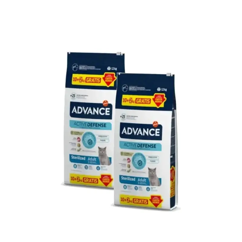 Advance Adult Sterilized, mangime per gatti sterilizzati al tacchino, confezione da 2 x 10+2 kg