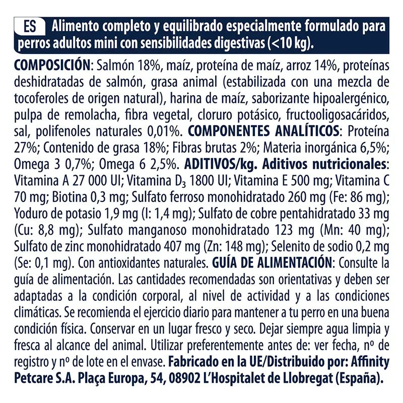 Advance Canine Adul Mini Sensitive Salmon 7,5 kg, cibo per cani