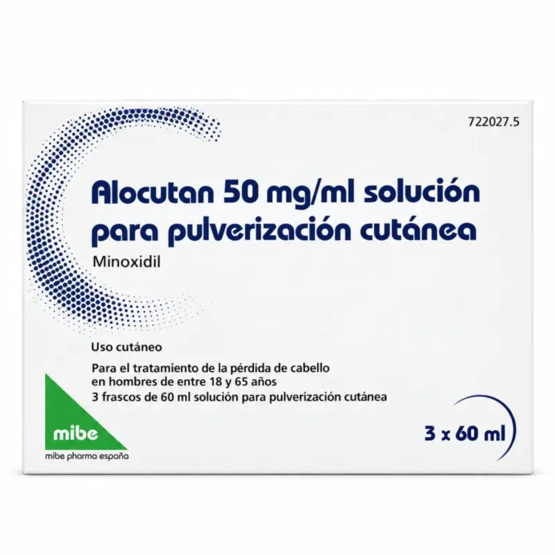 Alocutan 50 mg/ml Minoxidil Soluzione Spray Cutanea 3 flaconi, 60 ml