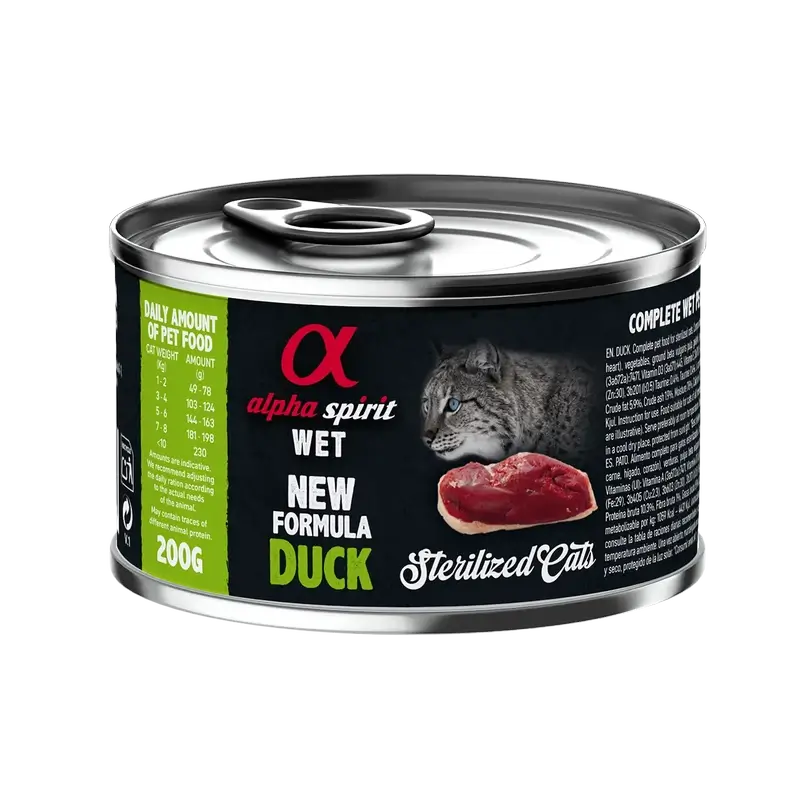 Alpha Spirit Feline Anatra sterilizzata in scatola 6X200Gr