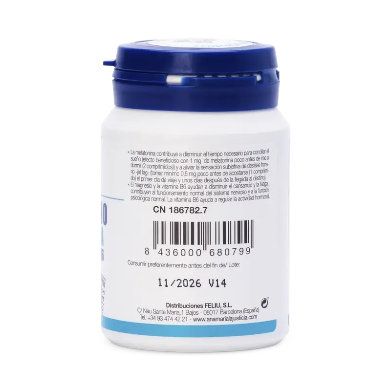 Ana Maria Lajusticia Triptofano con melatonina + magnesio e vitamina B6, 2x60 compresse