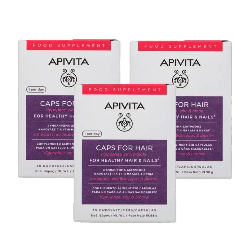 APIVITA Capsule anticaduta, confezione da 3 x 30 unità