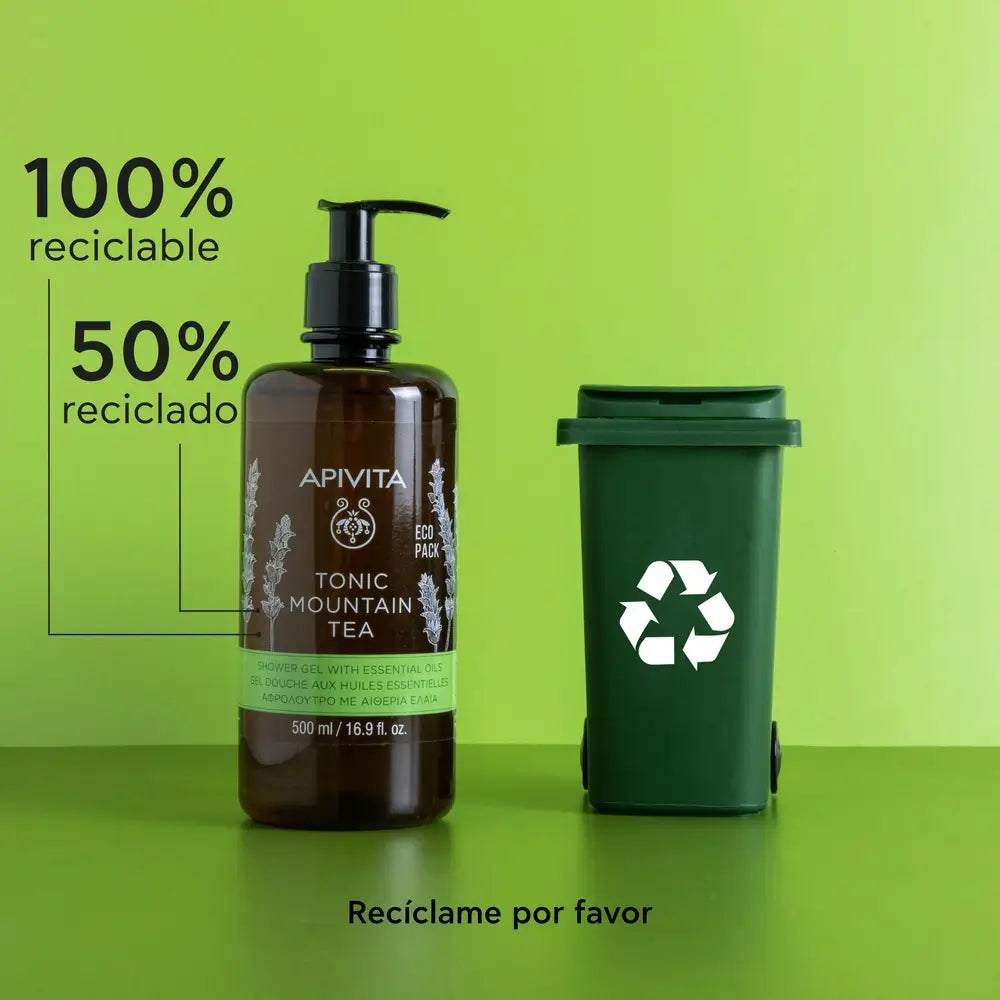 APIVITA Gel da bagno tonico al tè di montagna 500 ml