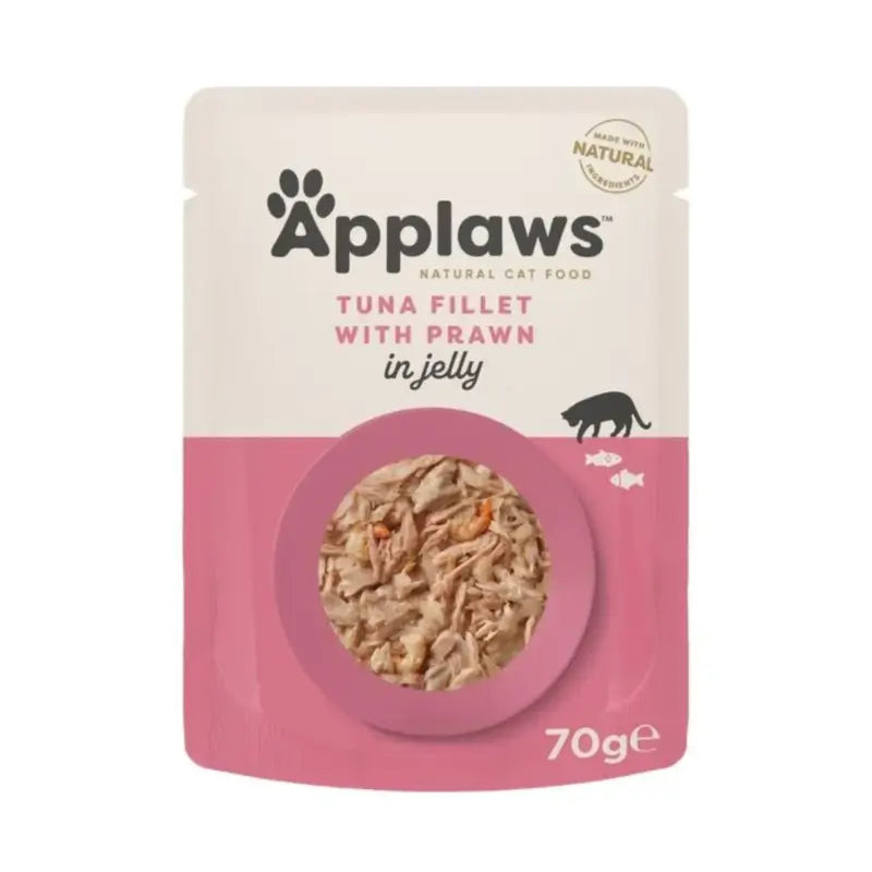 Applaws Cat - Gelatina al tonno con gamberetti, 16 x 70 g