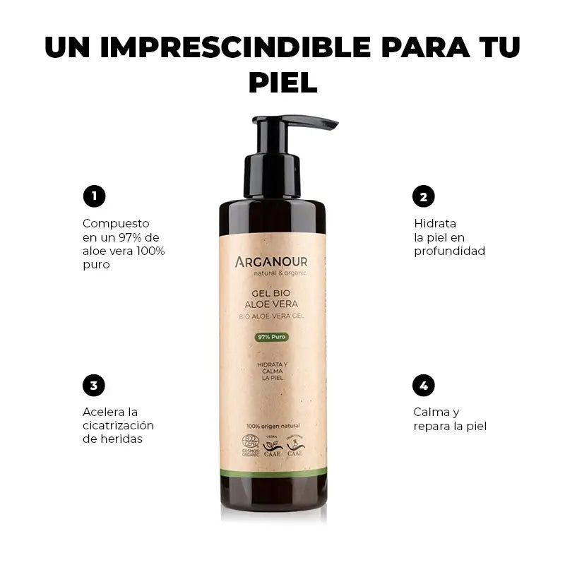 Arganour Gel corpo all'aloe vera, 250 Ml