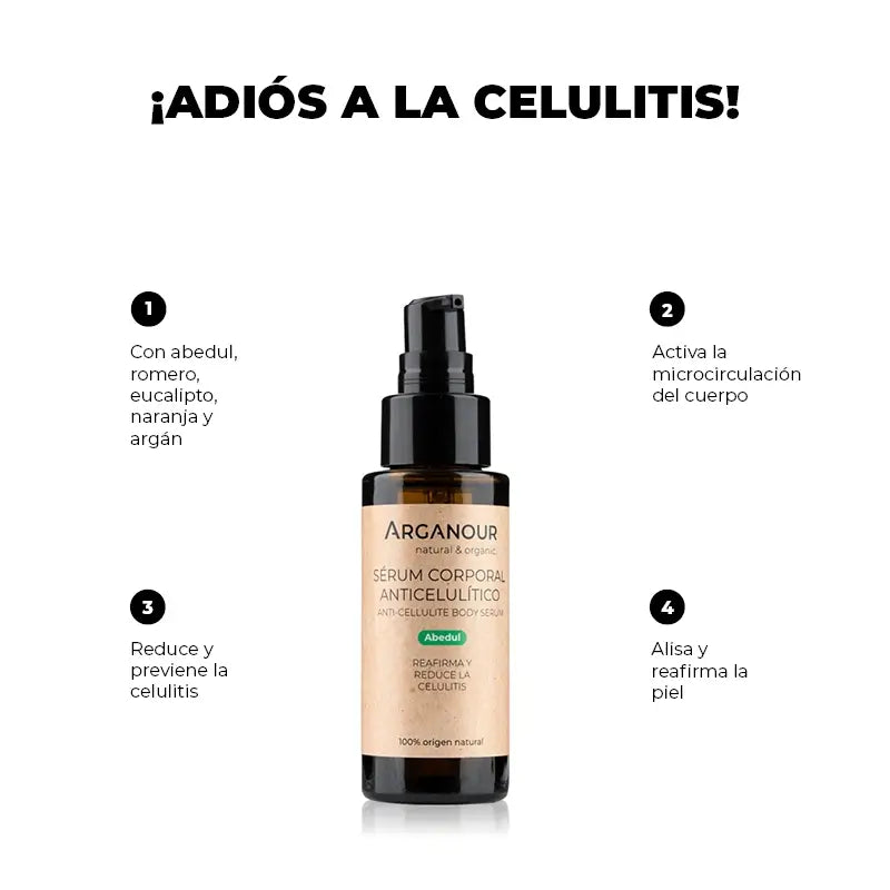 Arganour Siero Corpo Trattamento Anticellulite alla Betulla, 50 Ml