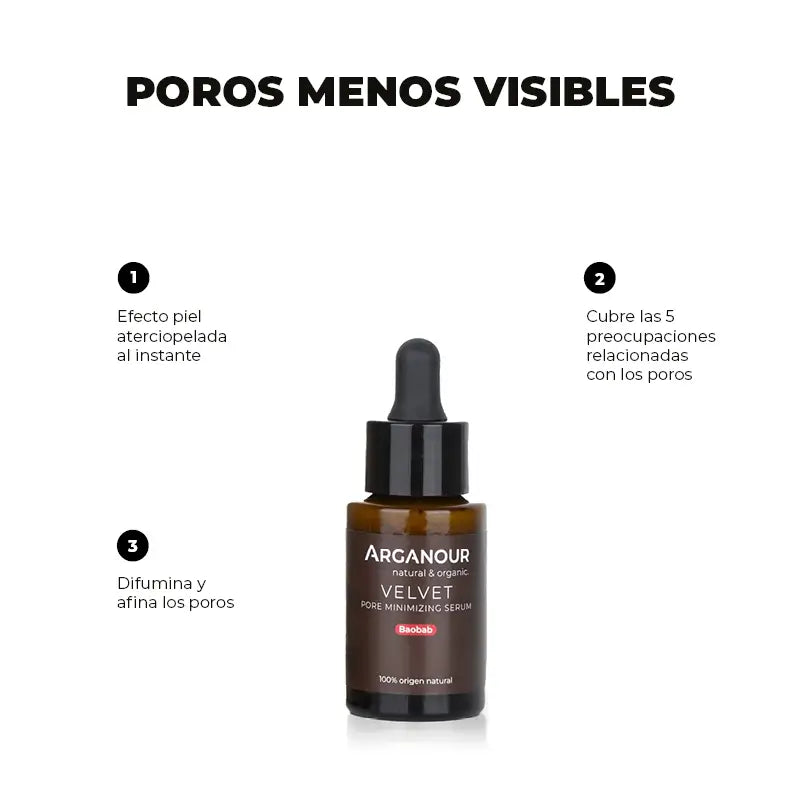 Arganour Siero Viso Velluto Minimizzante Pori, 30 Ml