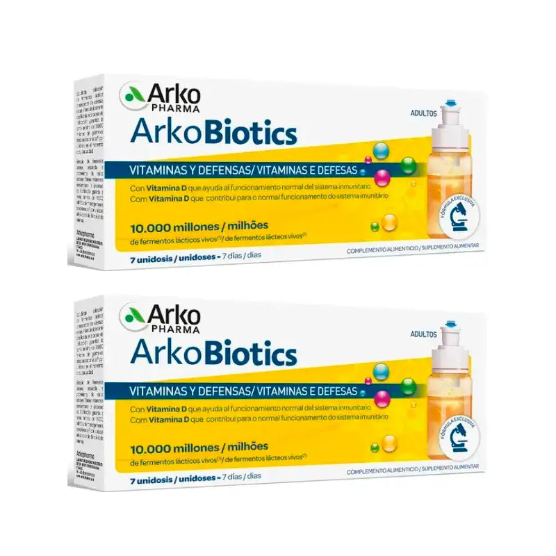 Arkopharma Arkobiotics Vitamine e Difese Adulti, 2x7 confezioni monodose
