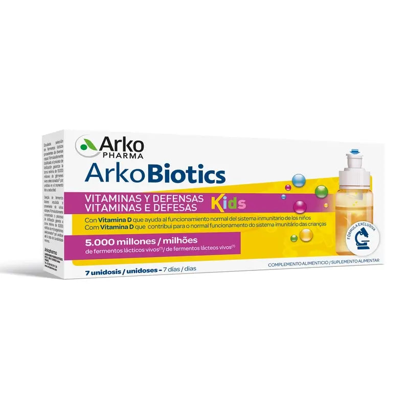 Arkopharma Arkobiotics Vitamine e Difese Bambini, 7 monodosi