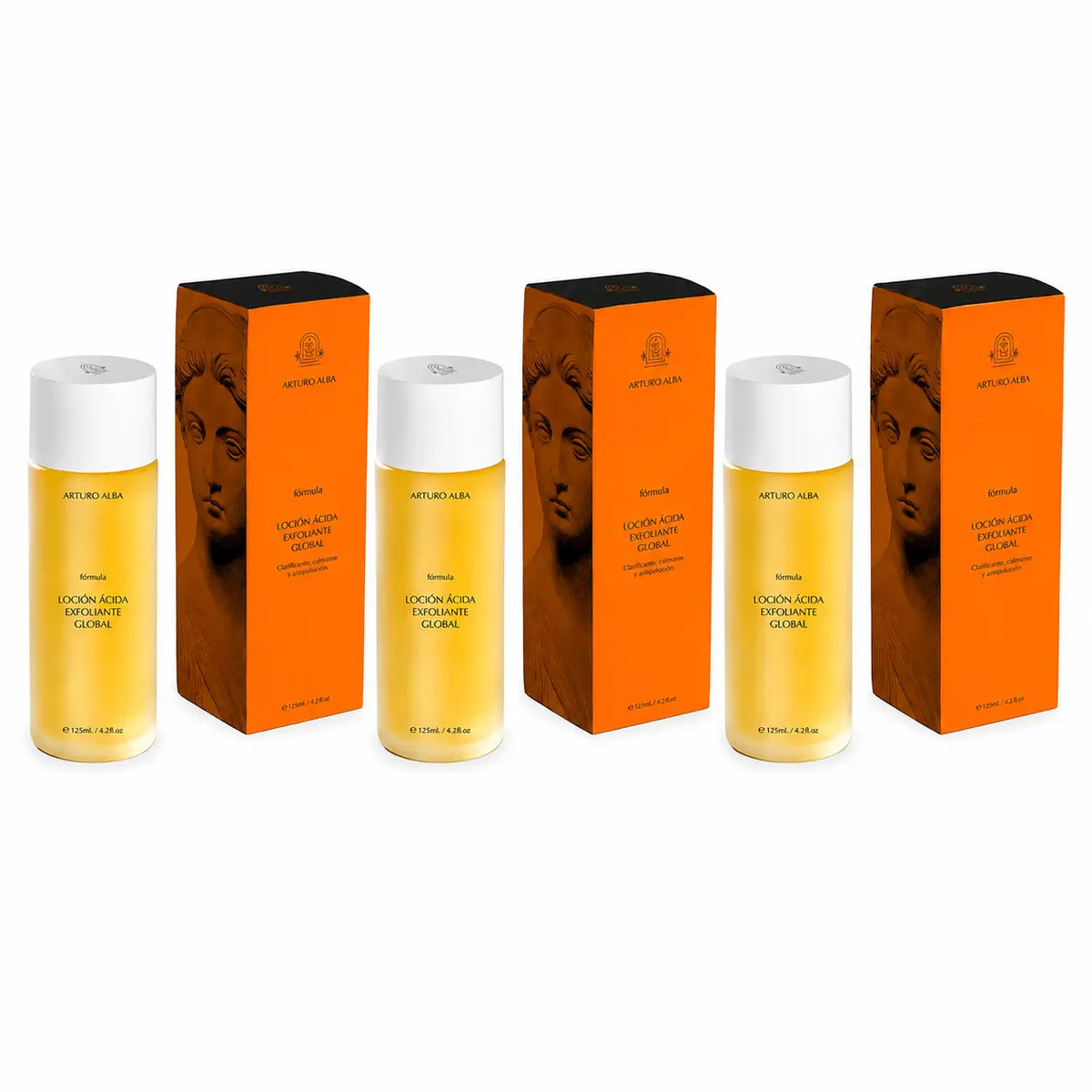 Arturo Alba Formula Lozione Esfoliante Acida Globale 125 ml, confezione da 3