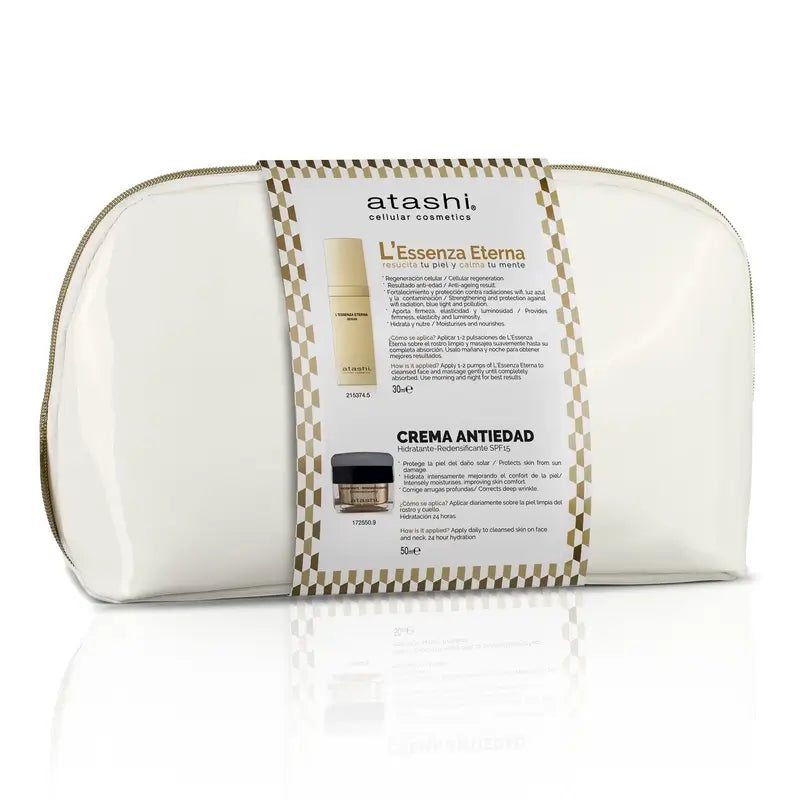 Atashi Ritual Eternal Youth Toilet Bag Siero Anti-Età Crema Idratante Ridensificante, 80 ml