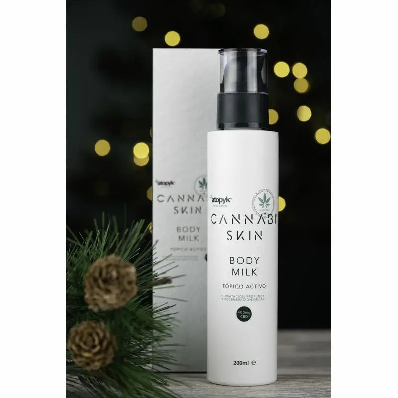 Atopyk Cannabiskin Bodymilk Latte naturale idratante per il corpo CBD, 200 ml