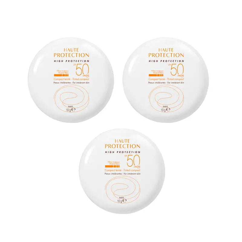 Avène Protezione solare compatta Colore sabbia Spf 50+, 3 x 9,5 grammi