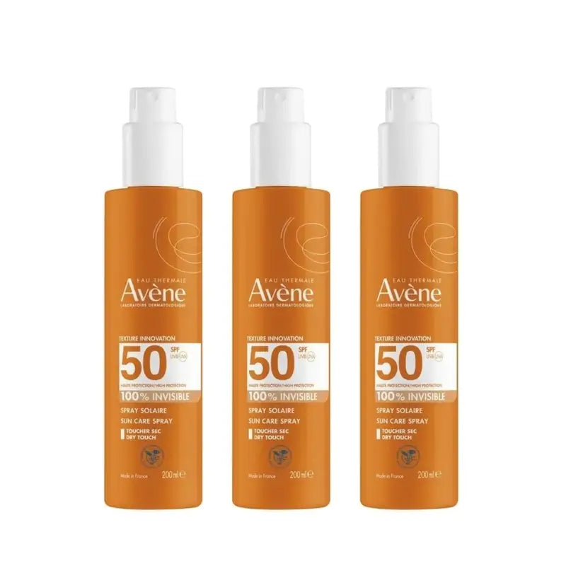 Avène Spray solare per pelli sensibili Spf 50+, 3 x 200 ml