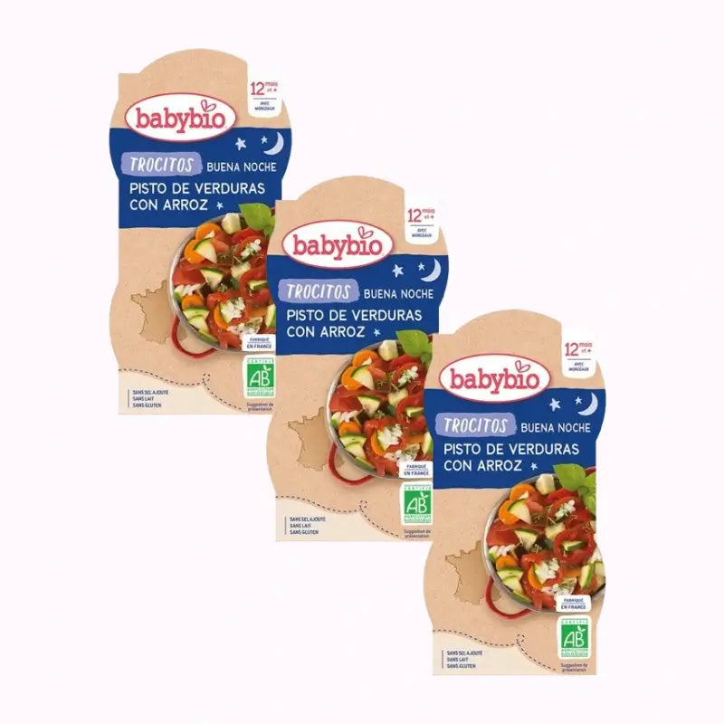 Babybio Good Night Carota Pomodoro e Polenta, Confezione 3 x 2X200 grammi