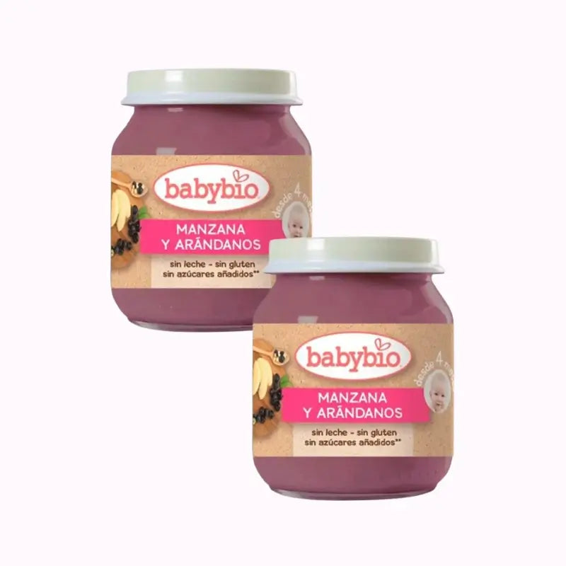 Babybio Apple Blueberries, Pack 2 x Blueberries, 130g