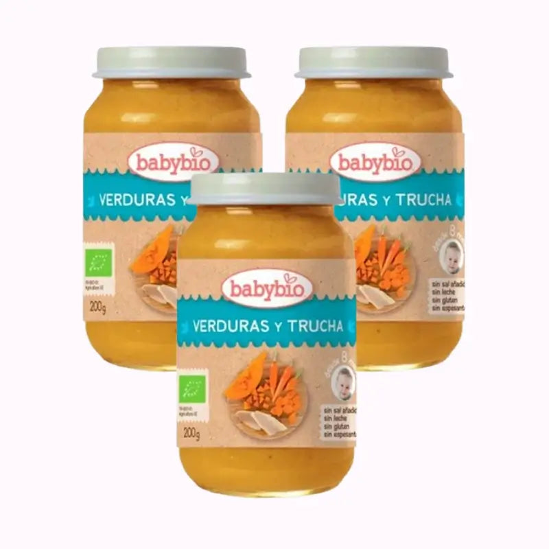 Babybio Menu Trota Tradizionale, Confezione 3 x 200 grammi