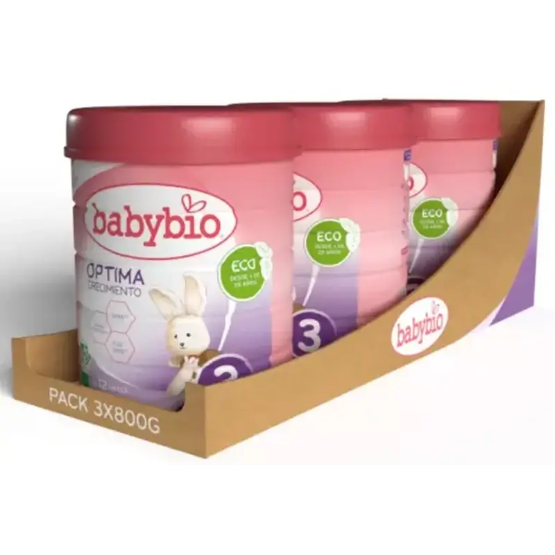 Babybio Optima 3 Latte vaccino 12-36 mesi, Confezione 3 x 800 grammi