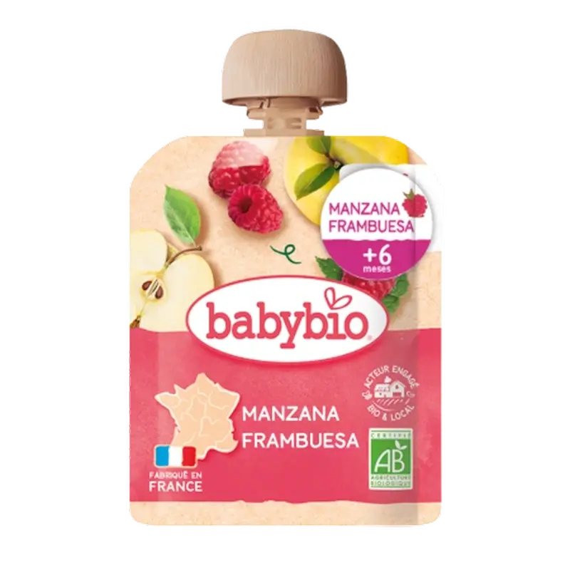 Babybio Pouche Mela Lampone , 90 g