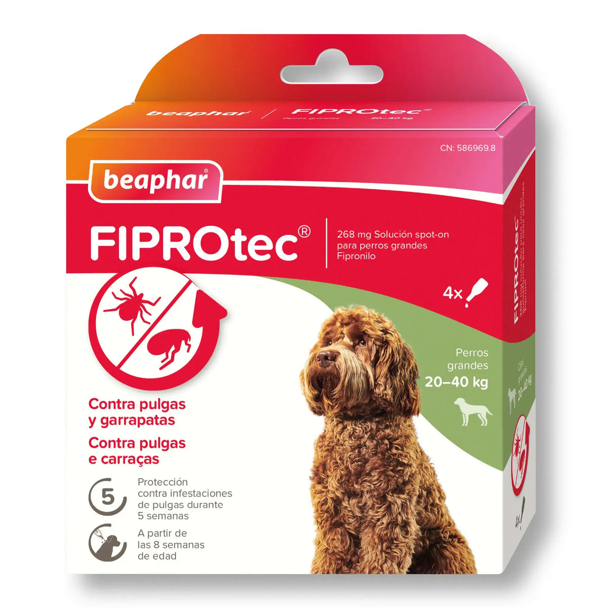 Beaphar Fiprotec Spot On Cani di taglia grande 20-40kg 4 Pip x 2,68 ml