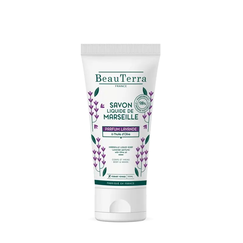 Beauterra Igiene del corpo Sapone di Marsiglia Lavanda 100 Ml