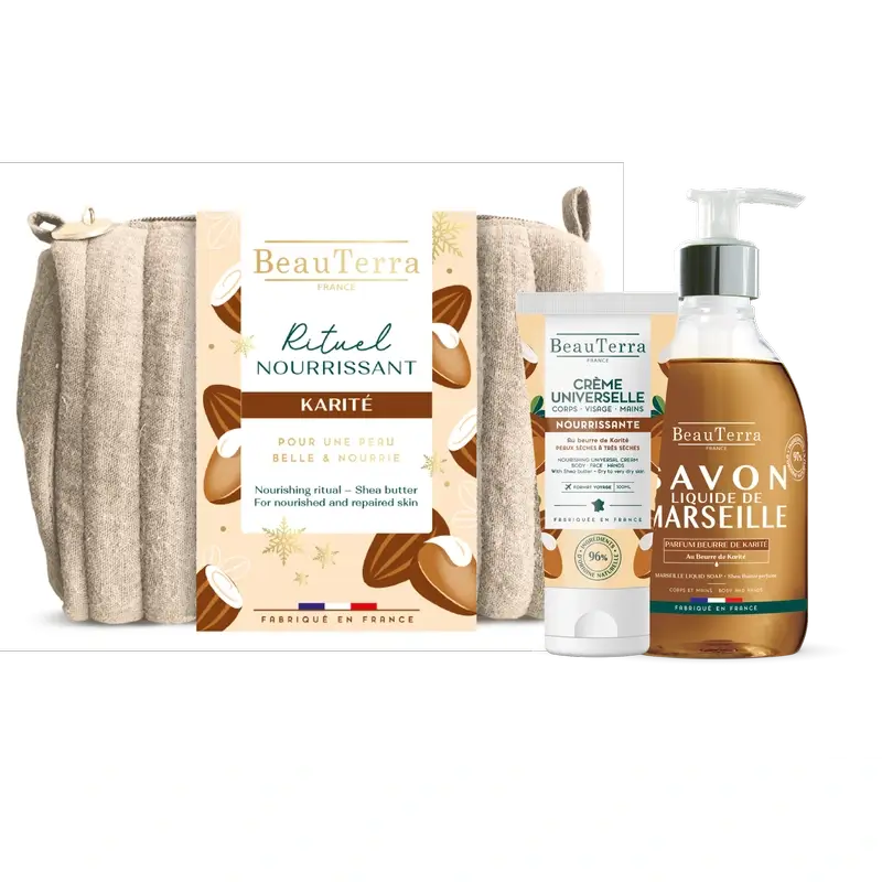 Set da toilette per il corpo Beauterra Burro di Karité Rituale Nutriente