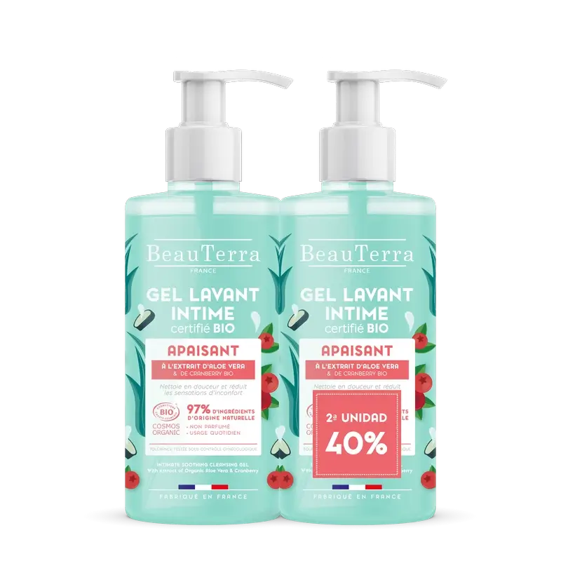 Beauterra Igiene del Corpo Duo Pack Gel Intimo Lenitivo Bio 500 Ml 2° pz 40%.