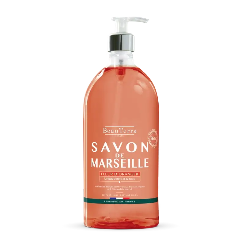 Beauterra Saponi di Marsiglia Sapone di Marsiglia Fiori d'arancio , 1000 ml