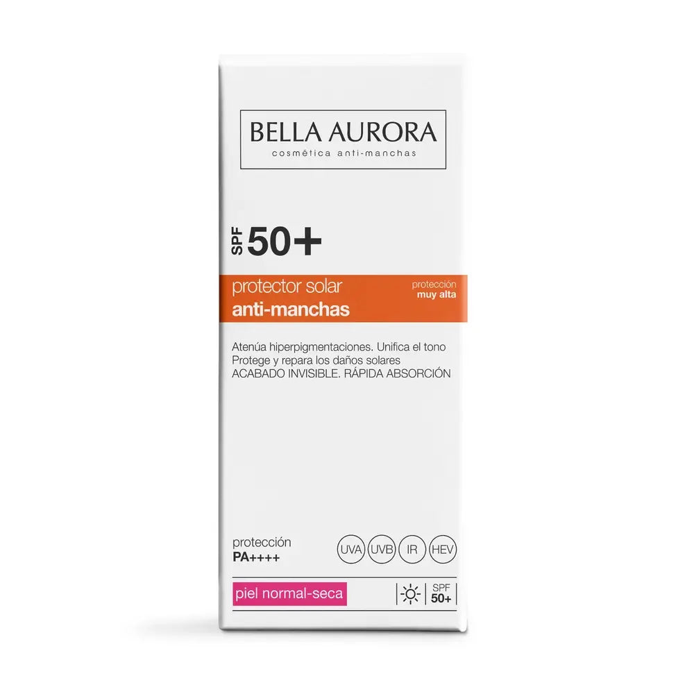 Bella Aurora Protezione solare anti-brufoli Spf50+. Pelle normale-secca, 50 ml