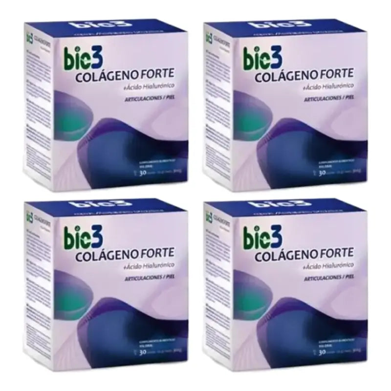 Bio 3 Collagene + Acido ialuronico + Magnesio Forte, 4 x 30 bustine