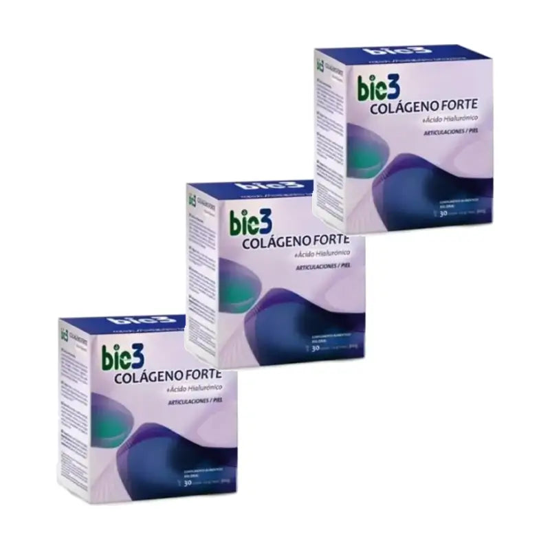 Bio 3 Collagene + Acido ialuronico + Magnesio Forte Confezione da 3 x 30 bustine