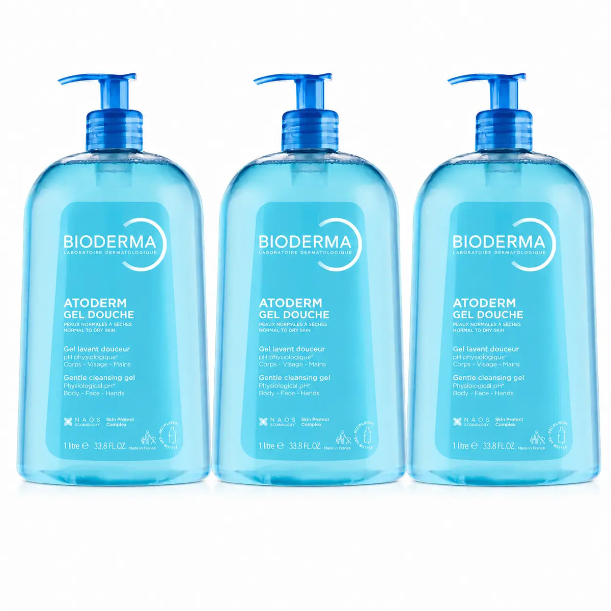 Bioderma Atoderm Gel doccia 1 litro, confezione da 3