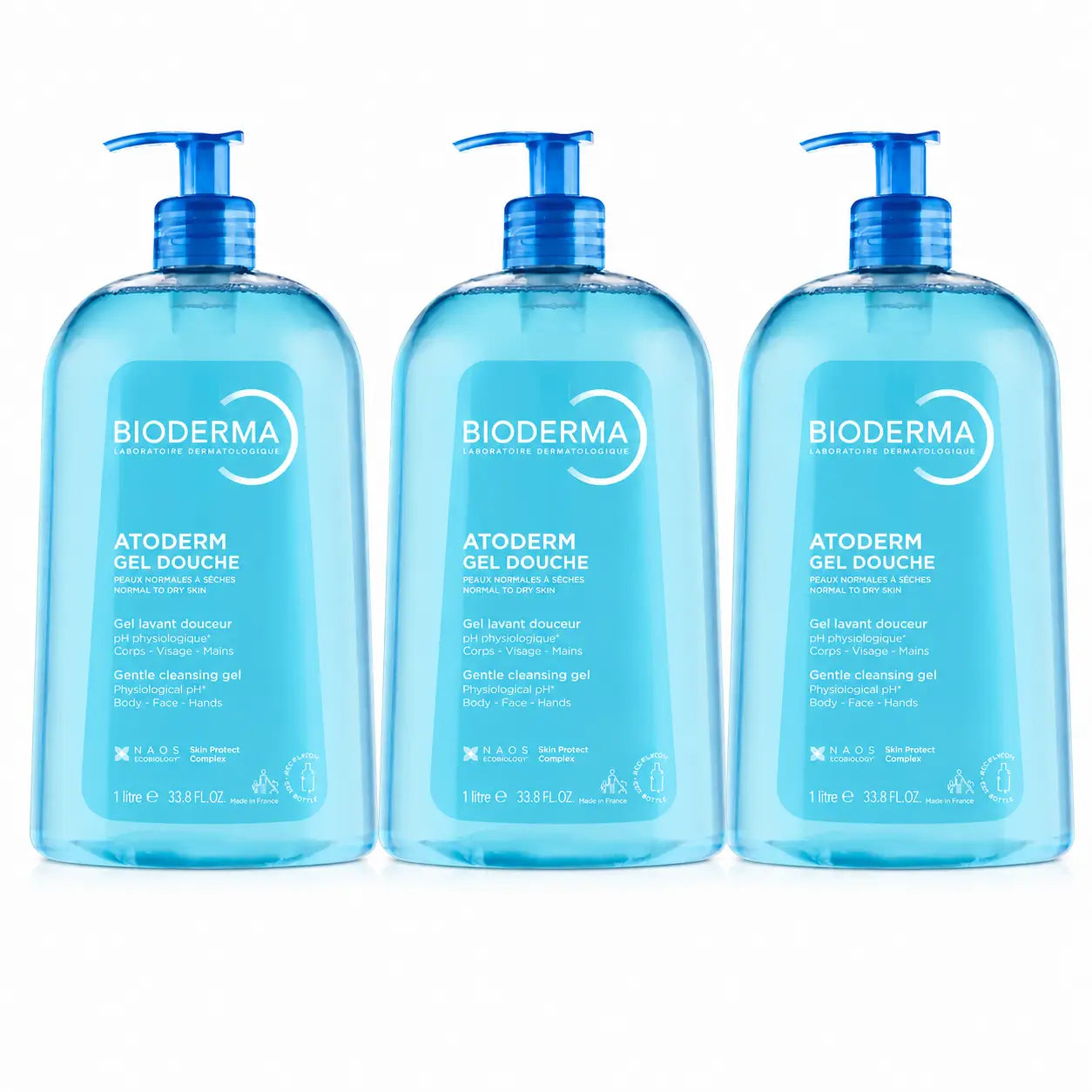 Bioderma Atoderm Gel doccia 1 litro, confezione da 3