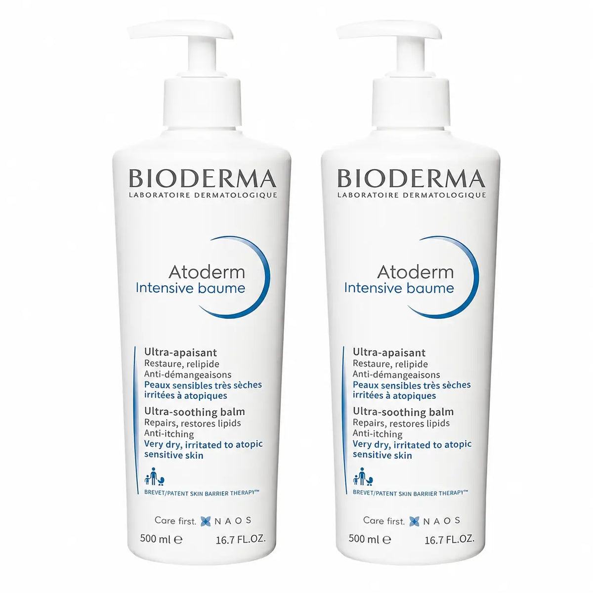 Bioderma Atoderm Intensive Baume 500 ml, confezione da 2