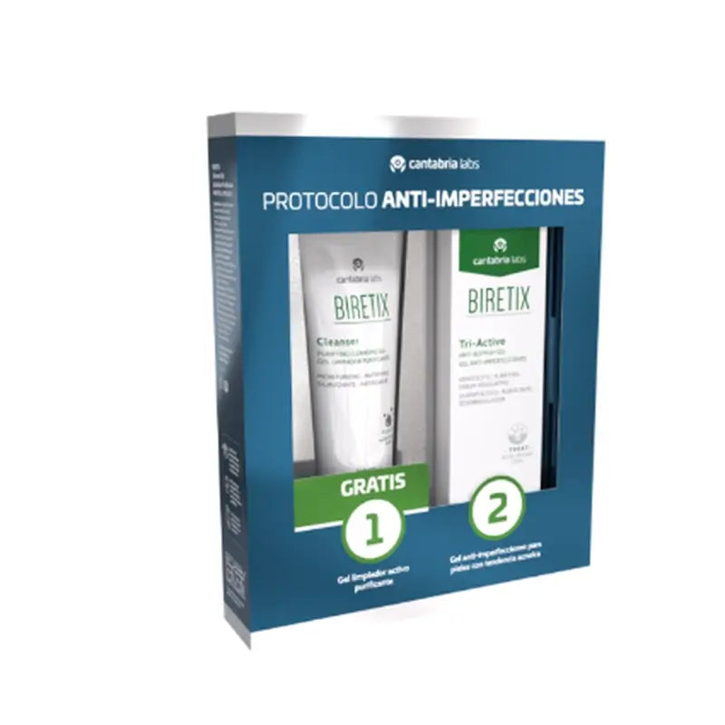 Set regalo Biretix Acne-Preventing Skin Pack Gel Triactive + Mini Detergente