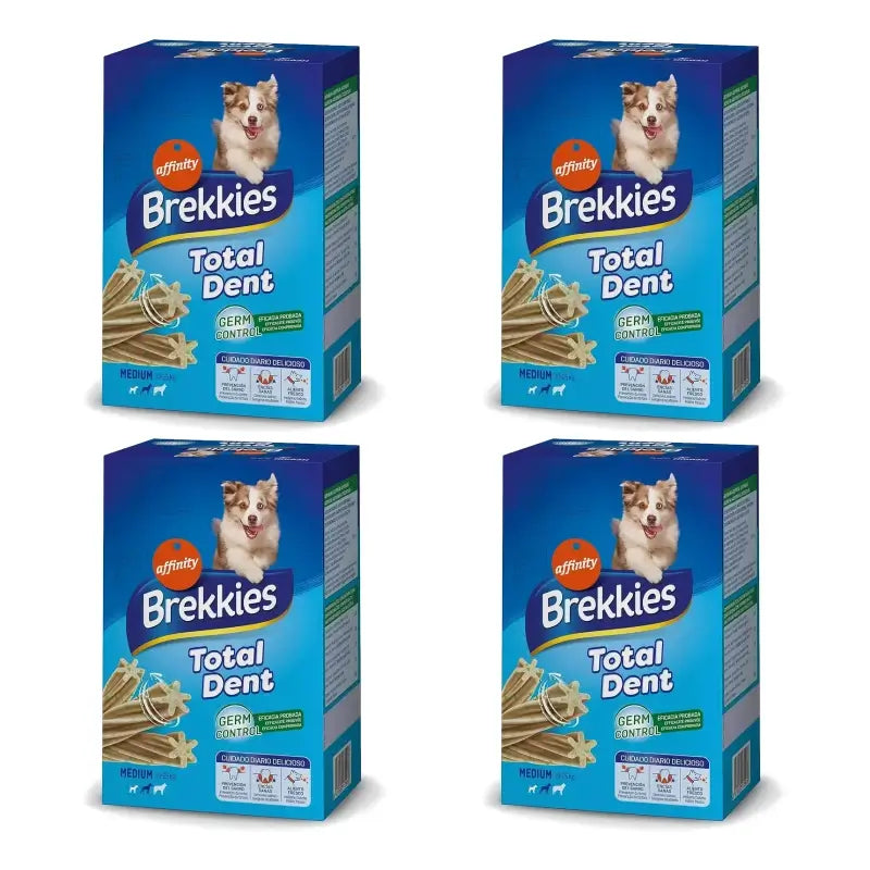 Brekkies Total Dent Medium, 180 g, confezione da 4