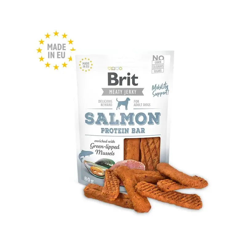 Brit Jerky Snack Barretta proteica Salmone 80Gr per cani
