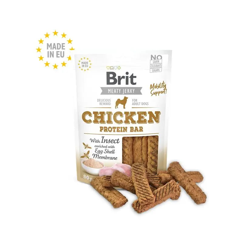 Brit Jerky Snack con insetti proteici Barretta di pollo 80Gr per cani