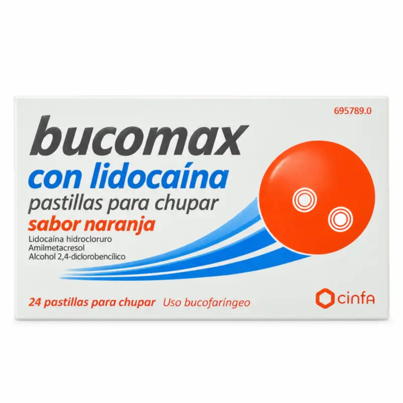 Bucomax Lidocaina gusto arancia 24 pastiglie