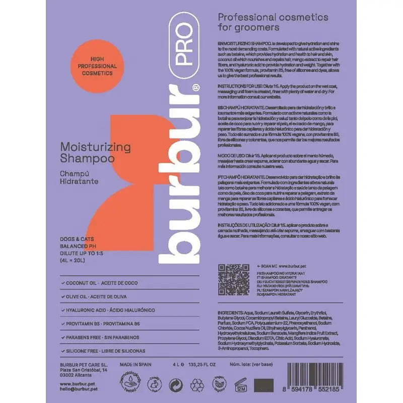 Burbur Pro Shampoo Idratante 1000Ml