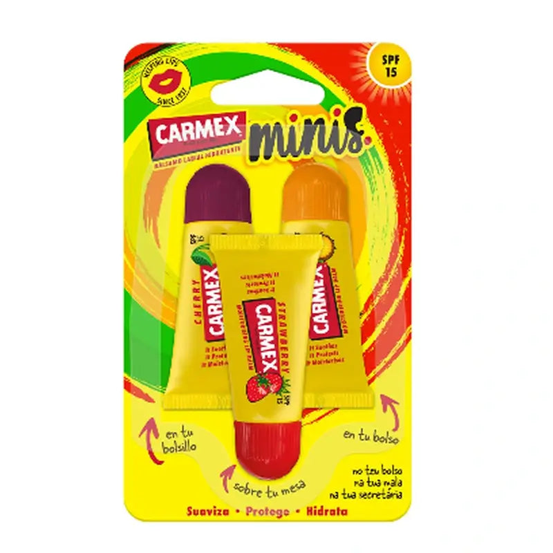 Carmex Tubo Triplo Fragola, Ciliegia e Ananas , 15,31 g