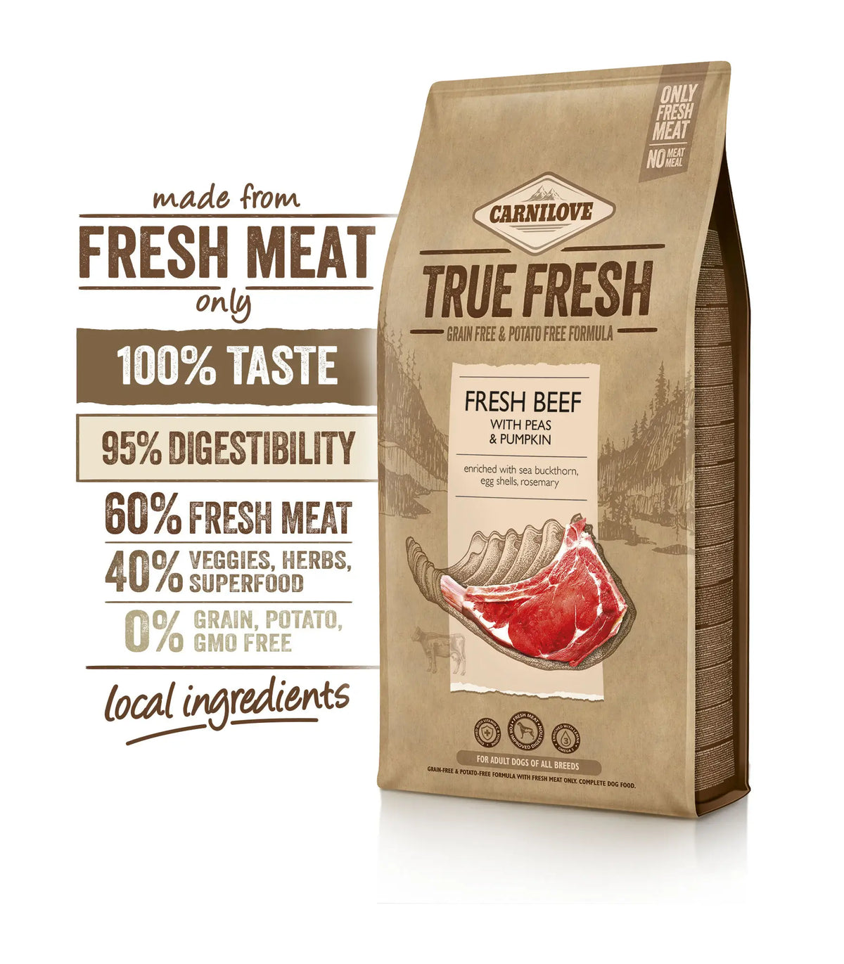 Carnilove Canine Adult True Fresh Beef 11,4Kg, dog food