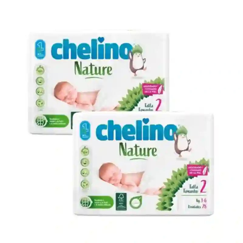 Pannolino Chelino Nature Taglia 2 (3-6 Kg) , 2X28 Unità