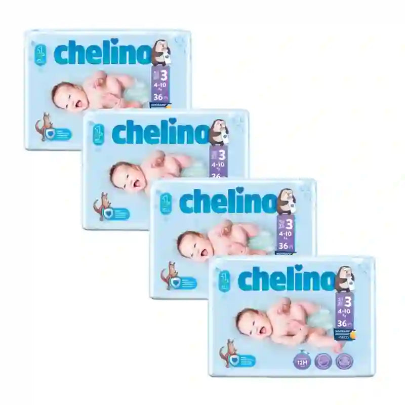 Pannolino Chelino Taglia 3 (4-10 Kg) , 4X36 Unità