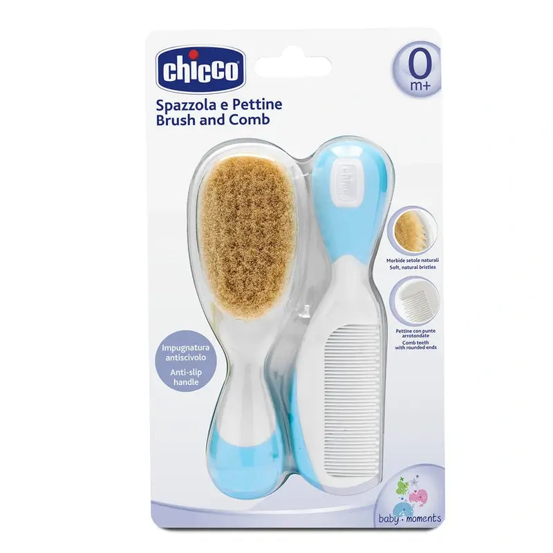 Set pettine e spazzola Chicco blu