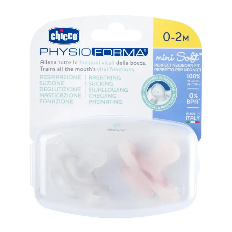 Chicco Ciuccio Physioforma Minisoft Rosa 0-2M 2 Unità