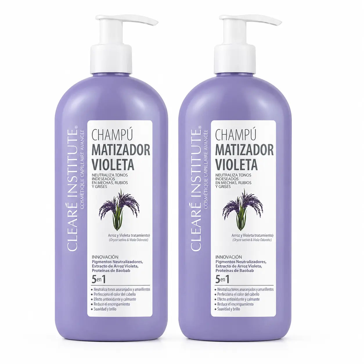 Clearé Institute Violet Shampoo 400 Ml , confezione da 2